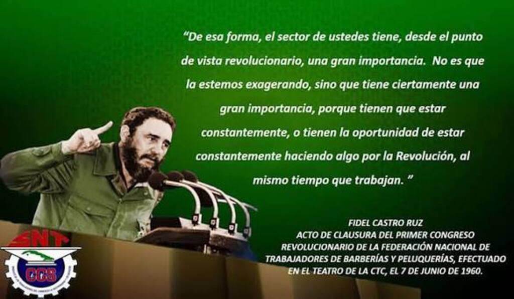 Fidel y los trabajadores del comercio